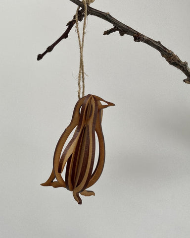 3D hanging wooden decoration, Penguin, Designcraft, NZ made, Fantail House