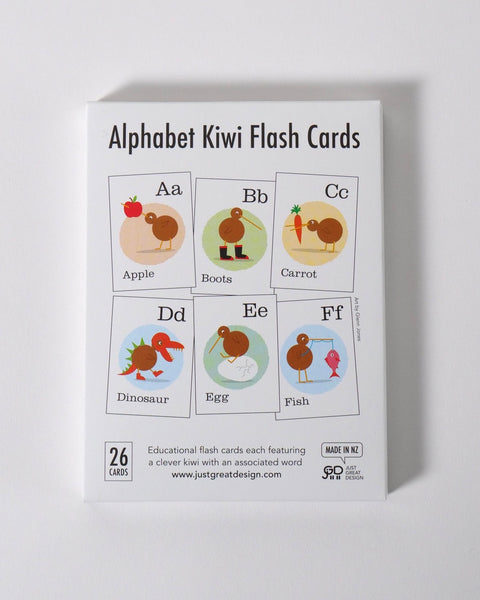 The Fantail House, Made in New Zealand, Alphabet Kiwi Flash Cards