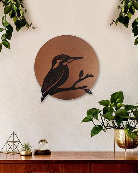 The Fantail House, Crystal Ashley, Kingfisher, Copper, Circle, Wall Art, Art, Made in NZ