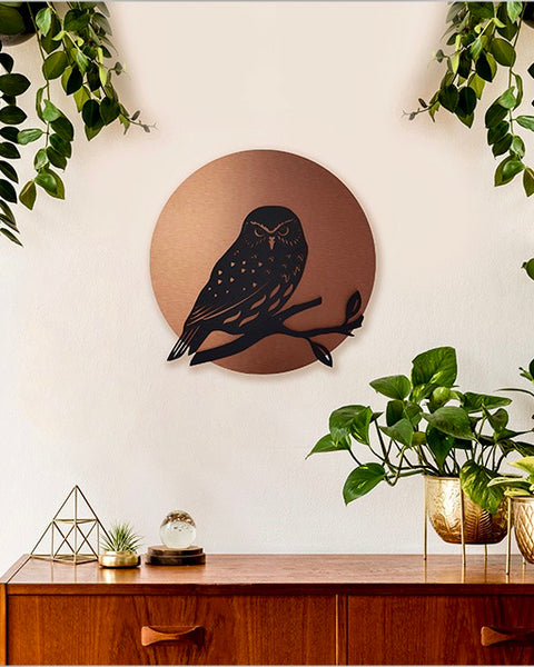 The Fantail House, Crystal Ashley, Kingfisher, Copper, Circle, Owl, Ruru, Wall Art, Art, Made in NZ
