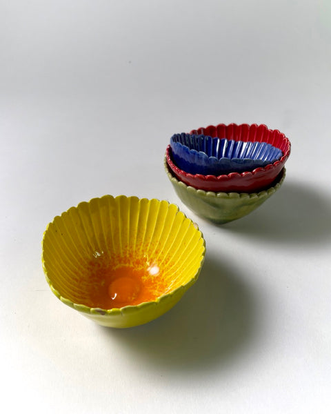 The Fantail House, Muddy Fingers, Made in NZ, Gerbera, Ceramic bowl, yellow