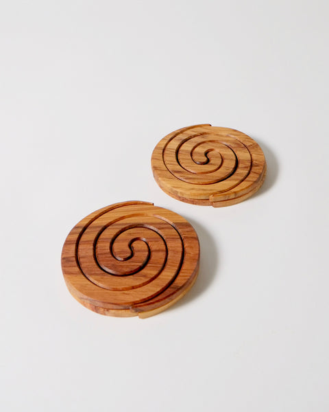 The Fantail House. Made iN New Zealand, Rimu, Coasters, Koru