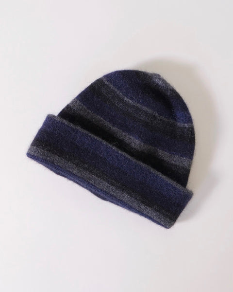 Stripe Men's Beanie, Possum merino, Native World, Made in NZ, NZ made, The Fantail House