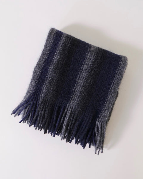 Striped scarf, Possum merino, Native World, NZ made, The Fantail House