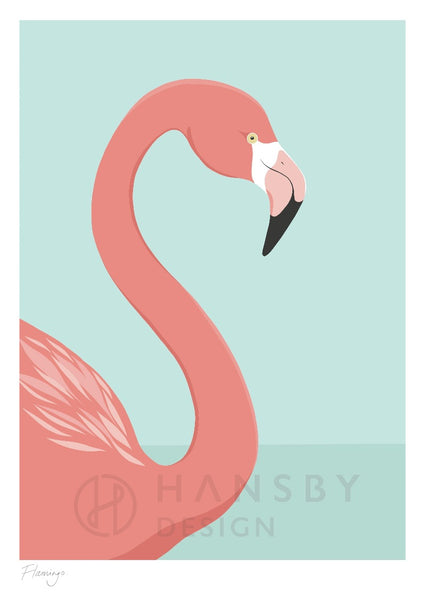The Fantail House, Made in New Zealand, Cathy Hansby, Art Prints, Exotic Birds, Flamingo
