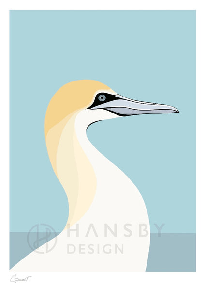 The Fantail House, New Zealand Made, Cathy Hansby, Art Prints, New Zealand Native Birds, Gannet