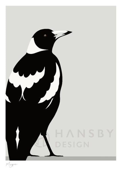 The Fantail House, Made in New Zealand, Cathy Hansby, Art Prints, Exotic Birds, Magpie