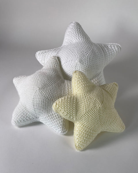 Knitted Star Cushions - Rich Cream