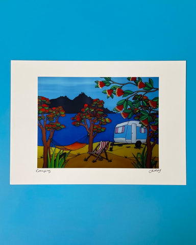 The Fantail House, Jo May, Art Print, Camping