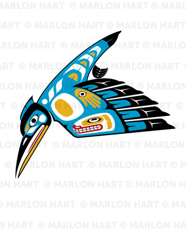 The Fantail House, Marlon Hart, Pacific Crossing, Fine Art Print, Made in NZ, Kingfisher, Kotare