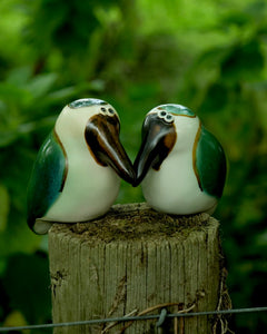 The Fantail House, Handmade in New Zealand, Kingfisher Bird, Ceramic, Wilma J Design , Garden Art