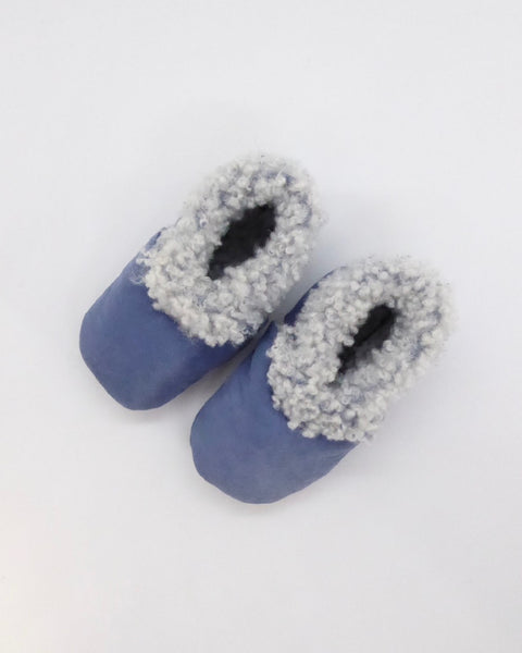 The Fantail House, Made in NZ, Lambskin Booties, Cornflower Blue, 0-3 months