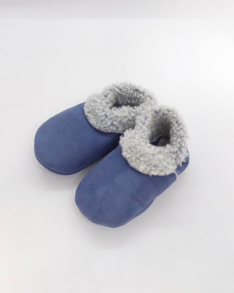 The Fantail House, Made in NZ, Lambskin Booties, Cornflower Blue, 3-6 Months