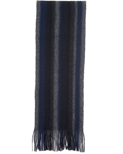 Native World, Possum Merino Silk, NZ made. The Fantail House. Men's essential blend Striped Scarf