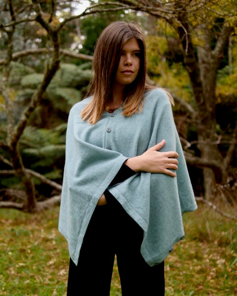 The Fantail House, Native World, Made in New Zealand, Possum Merino, Anyway Wrap, Womens, Topaz