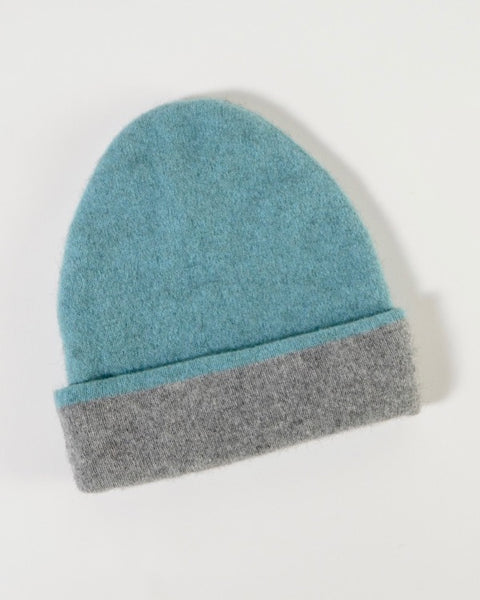 The Fantail House, Made in New Zealand,  Native World, Possum Merino, Reversible Beanie, Topaz