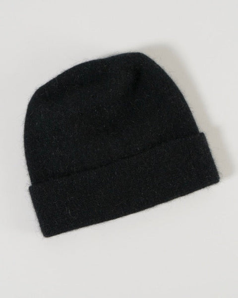 The Fantail House, Native World, Made in New Zealand, Possum Merino, Plain Beanie, Black