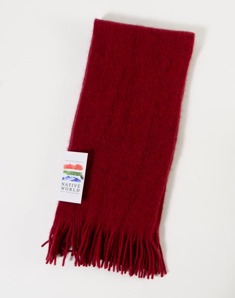 The Fantail House, Native World, Made in New Zealand, Possum Merino, Plain Scarf, Berry