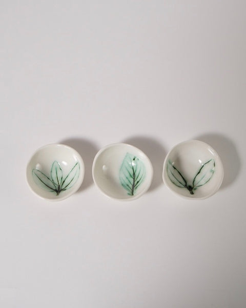 Leaf Print Condiment Bowls by Michelle Bow