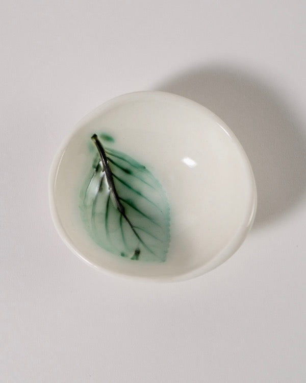Leaf Print Condiment Bowls by Michelle Bow