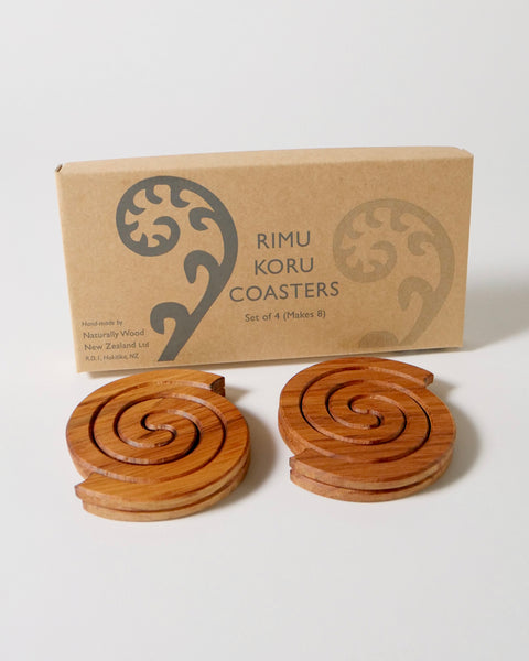 The Fantail House, NZ Made, Rimu Koru Coasters