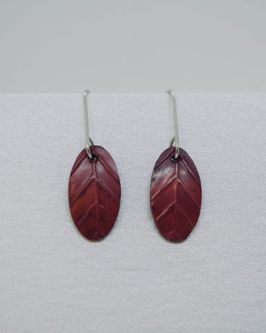 The Fantail House, Made in NZ, Stone Arrow, Recycled Copper, Garland Leaf Earrings
