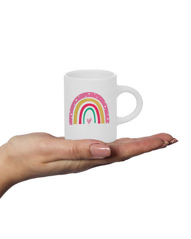 Fluffy Mug Pink Rainbow, kids novelty mug, NZ made, Fantail House