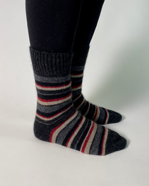 The Fantail House, Possum, Merino, Socks, Native World, Made in NZ, Charcoal