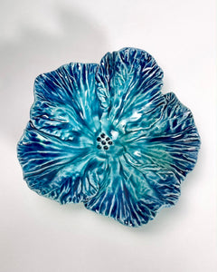 The Fantail House, Muddy Fingers, Hibiscus Bowl, Ceramic, Made in NZ, blue