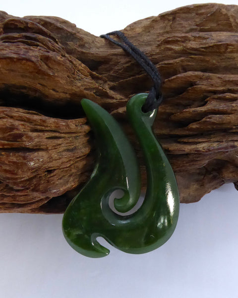 The Fantail House, New Zealand Made, Greenstone, Pounamu, Jade, Fish Hook, Handcrafted