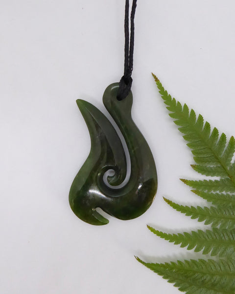 The Fantail House, New Zealand Made, Greenstone, Pounamu, Jade, Fish Hook, Handcrafted