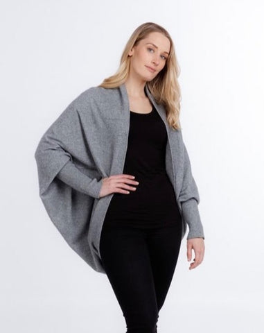 Fantail House, made in NZ, Native World, Possum Merino, Two way shrug,