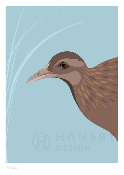 The Fantail House, New Zealand Made, Cathy Hansby, Art Prints, New Zealand Native Birds, Weka