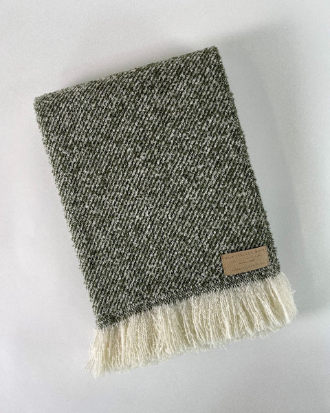 Wool Twill throw Moss, NZ made, Masterweave, the Fantail HouseChristmas, Xmas, Gift, Box, Wool, Twill, throw,  Moss, NZ made, Masterweave, the Fantail House