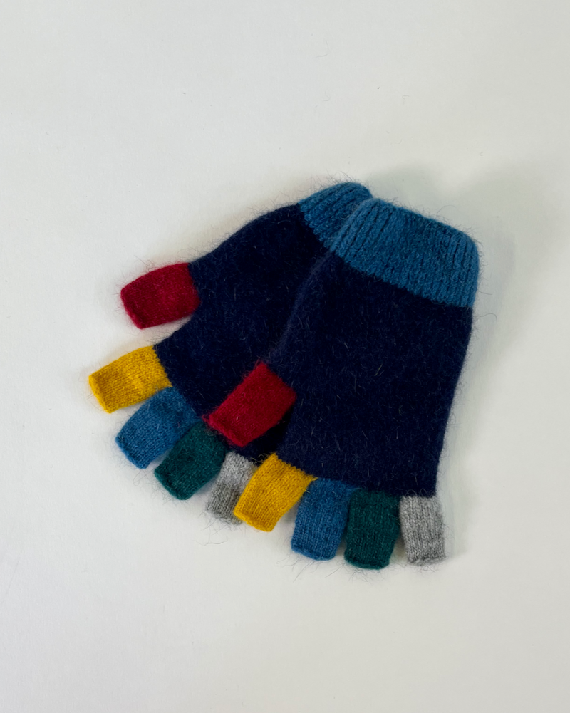 Children's Fingerless Gloves - Possum Merino - Twilight