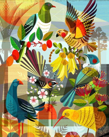 The Fantail House, Ellen Giggabach, Greeting Card, NZ Flora and Fauna