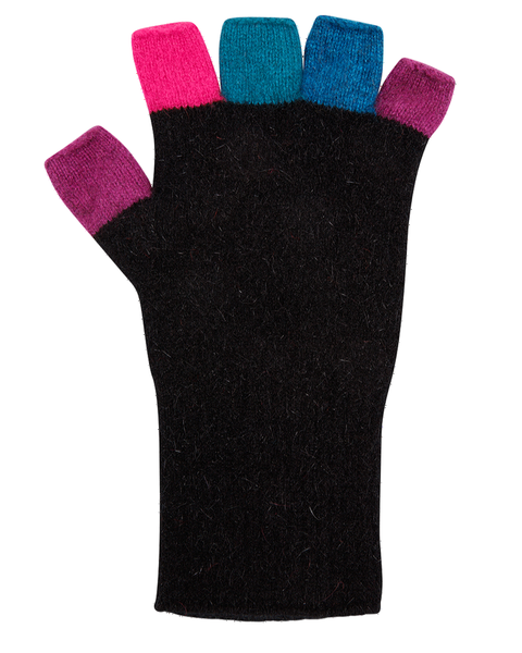 Native World, Possum Merino, Fingerless Multi Gloves, NZ Made, The Fantail House