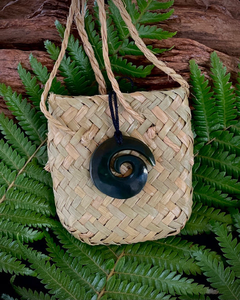 The Fantail House, Made in New Zealand, Greenstone, Pounamu, Koru Pendant