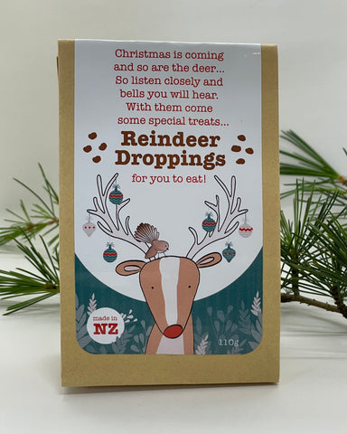 Reindeer Droppings, Chocolate covered raisins, Wild Ferns, NZ made, The Fantail House