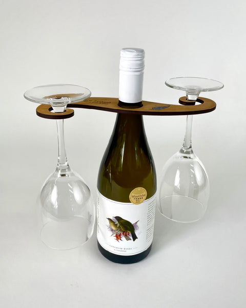 The Fantail House, Designcraft, Made in NZ, Aotearoa, Wine, Glass, Holder, Paua, Rimu, Veneer