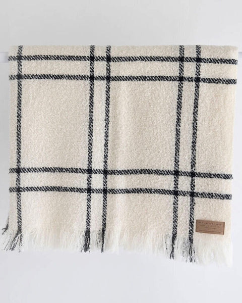 Xmas, Gift, Box, Christmas, The Fantail House, Master Weave, Made in New Zealand, Wool Twill Throw, Cream Window Check